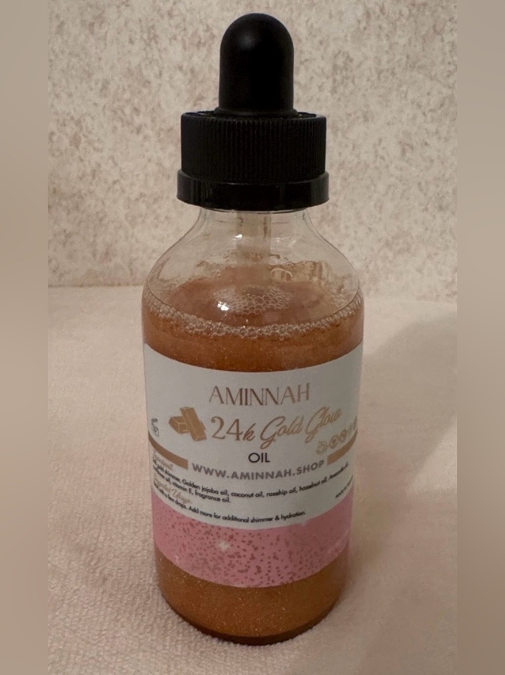 AMINNAH 24k Gold Glow Oil — Gold Body & Bath Moisturizer